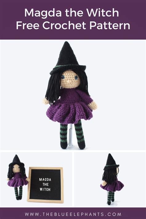 Witch doll crafted with crochet